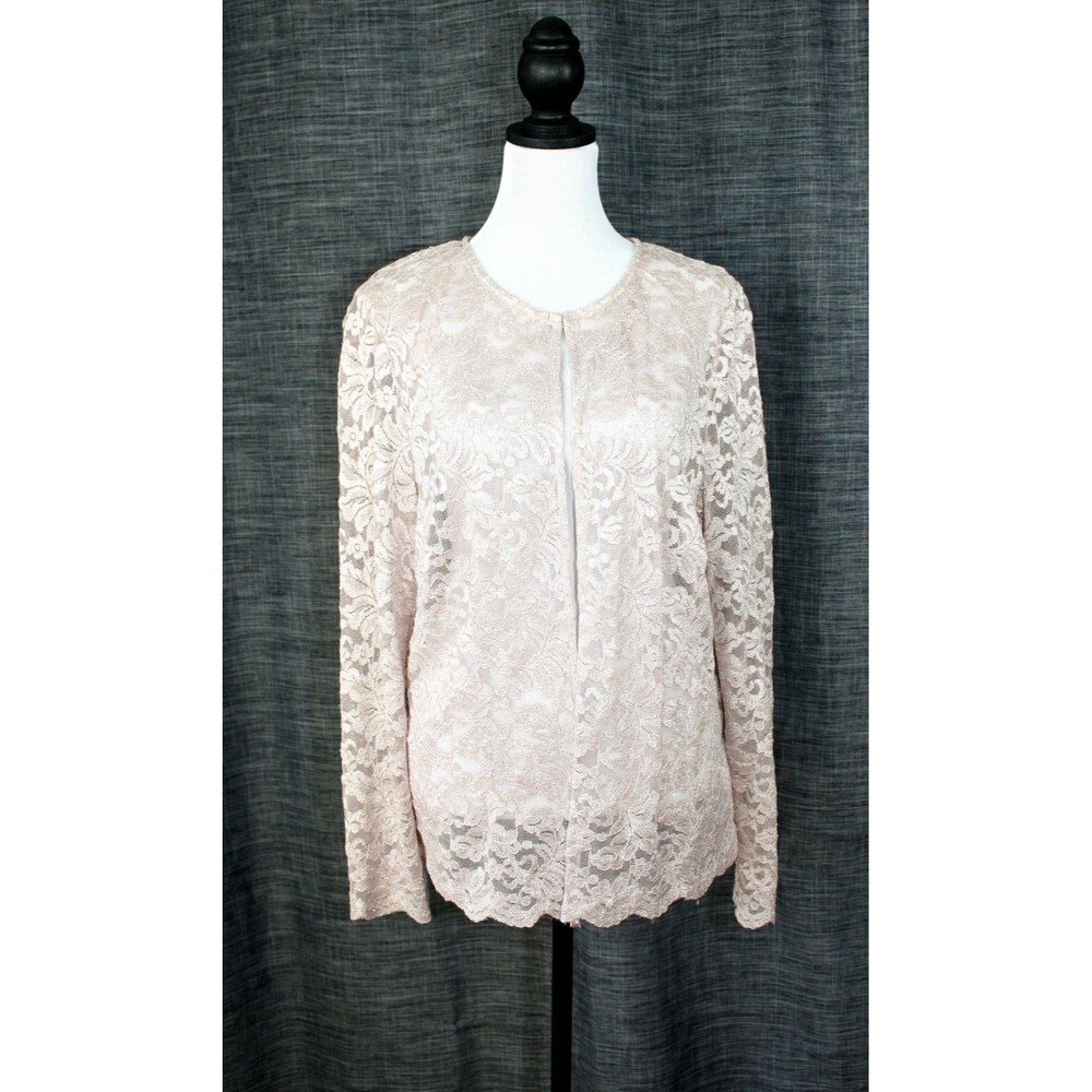 Bedazzled Glam Barbiecore MARINA Cover Top Sz. 14 Blush Lace Silver Sparks #02